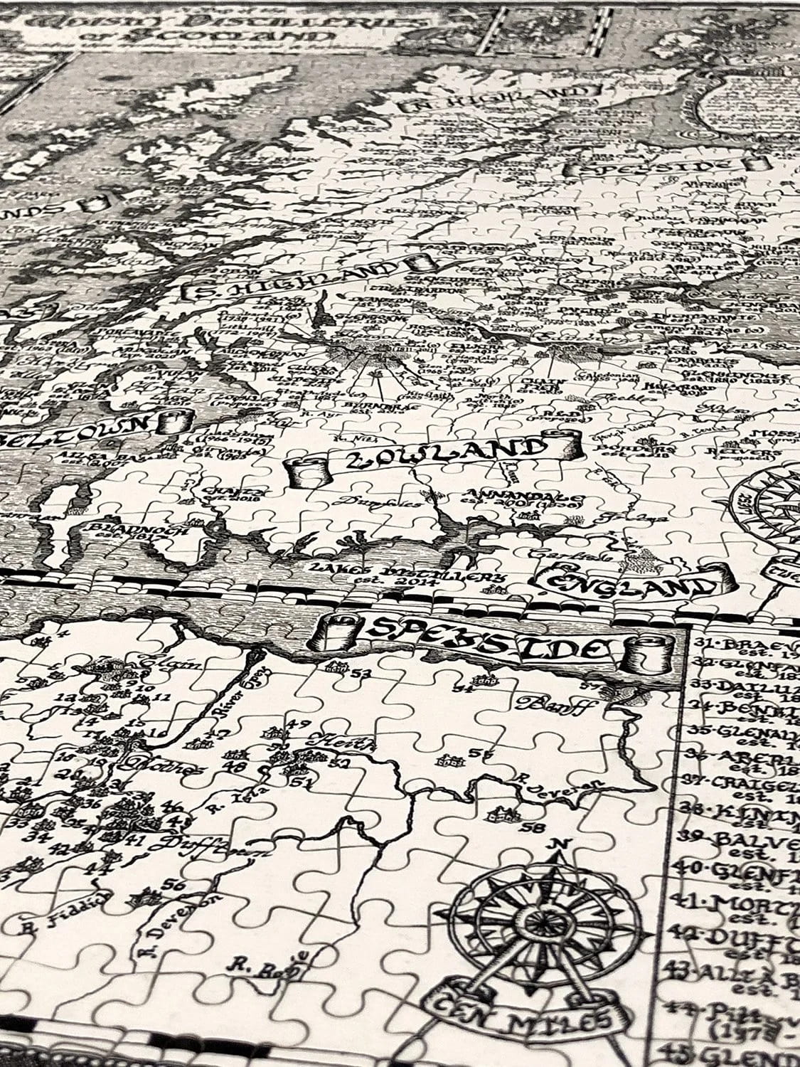 Scotland Whisky Map 1000 Piece Jigsaw Puzzle