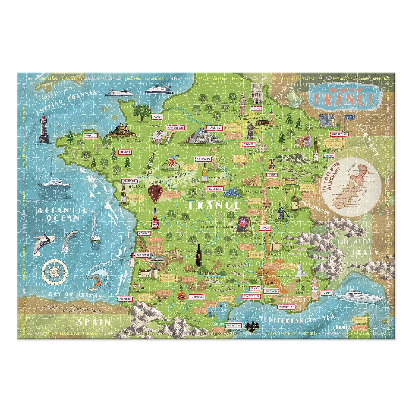 Wines of France 1000 Piece Jigsaw Puzzle
