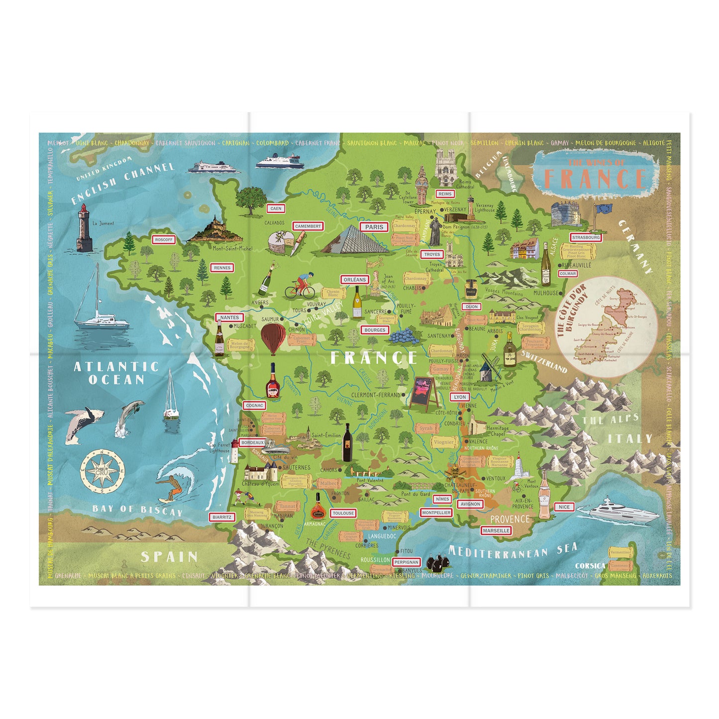 Wines of France 1000 Piece Jigsaw Puzzle