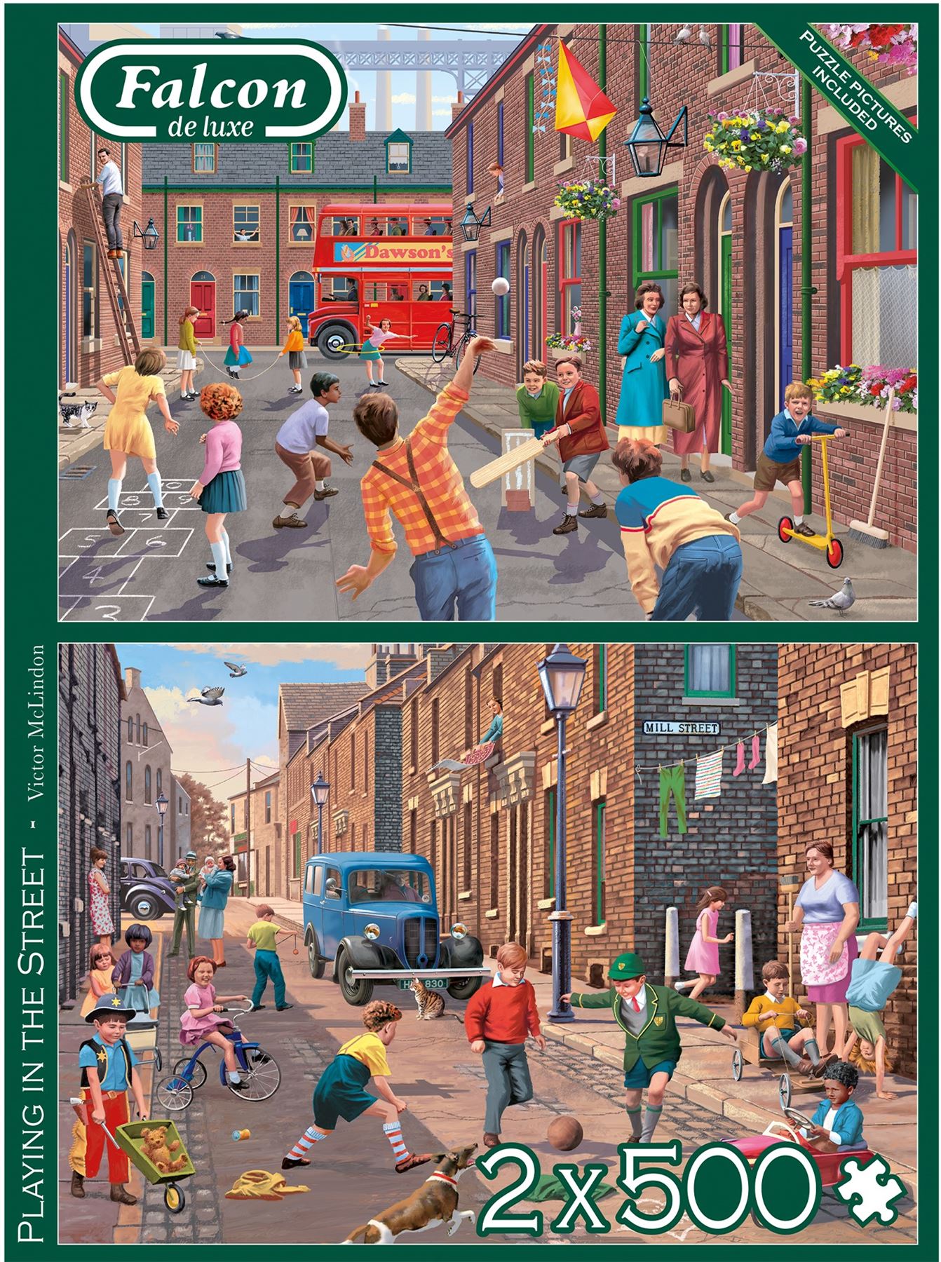 Playing in the Street 2 x 500 Piece Jigsaw Puzzle box 2