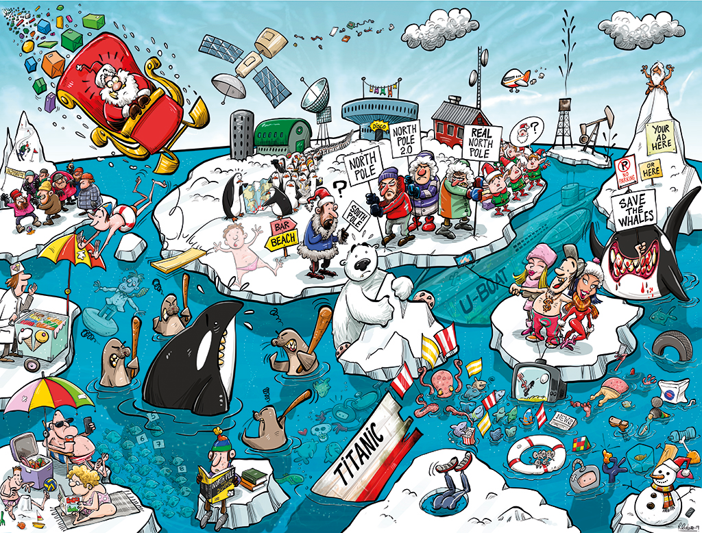 Chaos at the North Pole - No.18 1000 or 500 Piece Jigsaw Puzzle