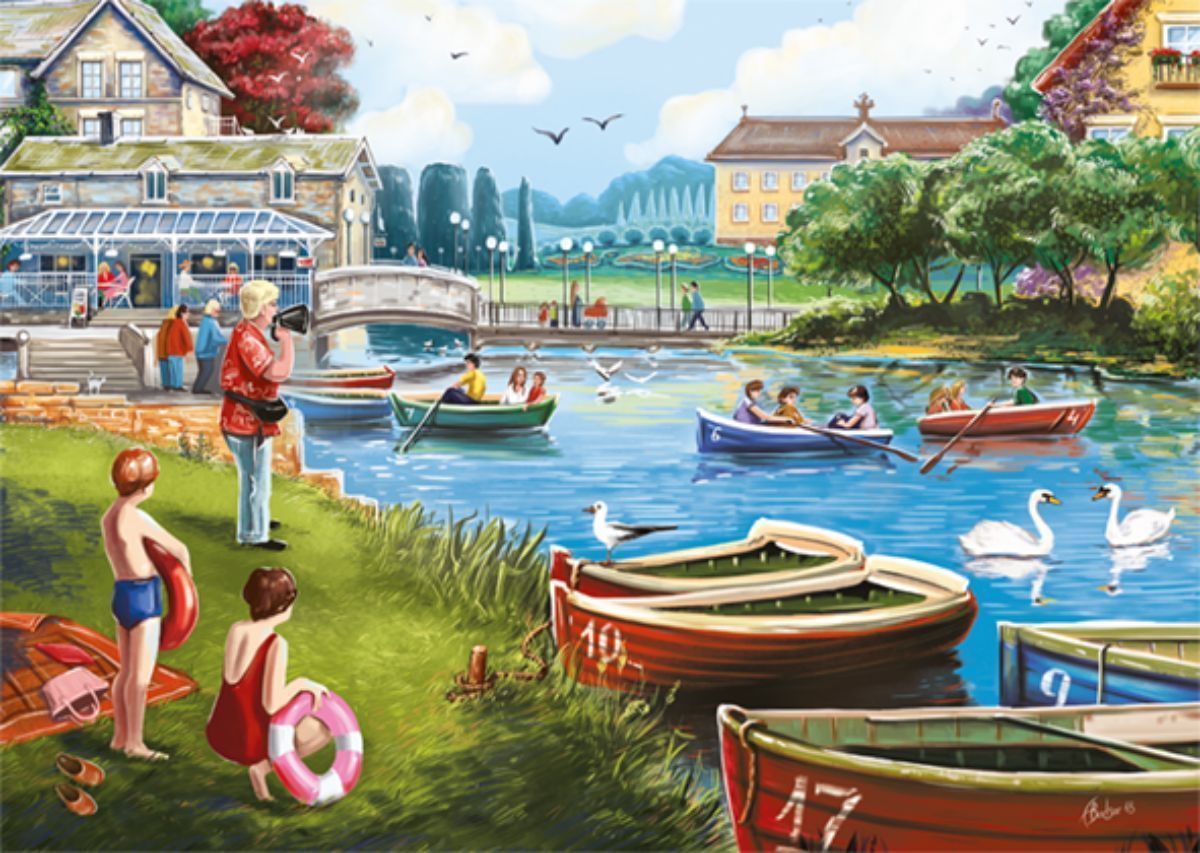The Boating Lake - Falcon de Luxe 1000 Piece Jigsaw Puzzle