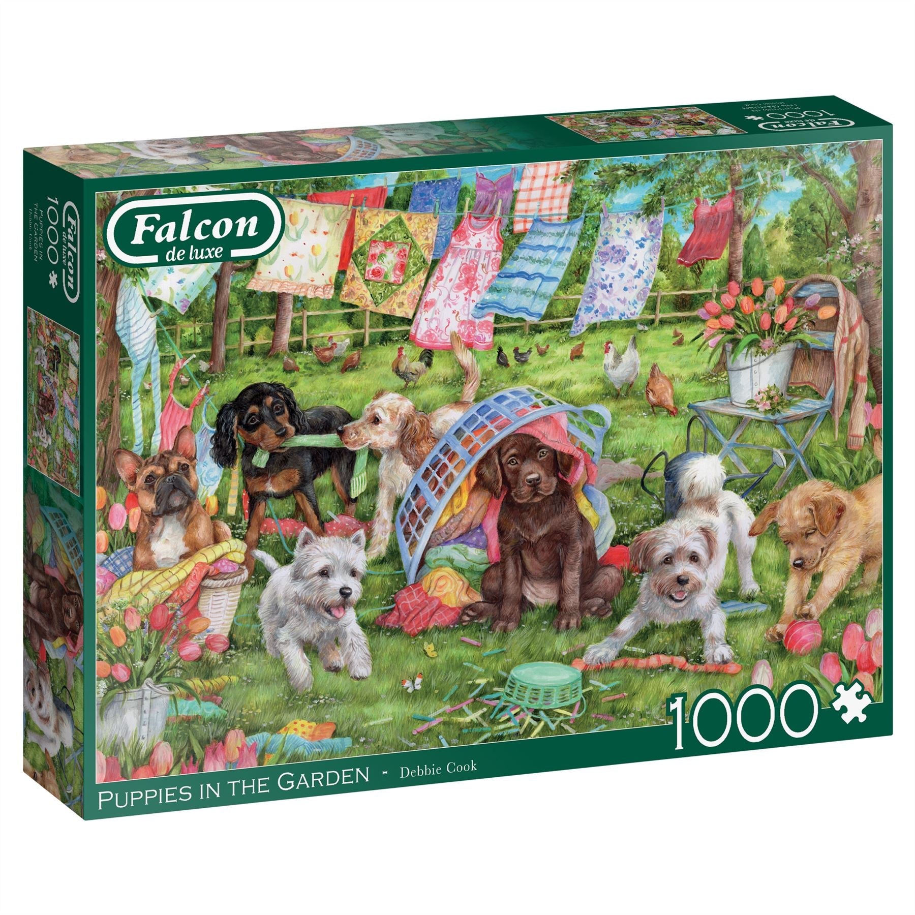 Puppies in the Garden 1000 Piece Jigsaw Puzzle box 1 