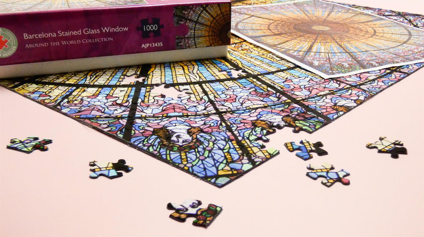 Barcelona Stained Glass Window 1000 Piece Jigsaw Puzzle