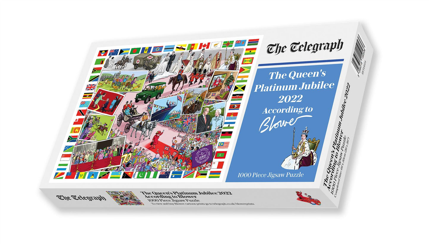 The Queen's Platinum Jubilee 2022  According to Blower Jigsaw Puzzle box