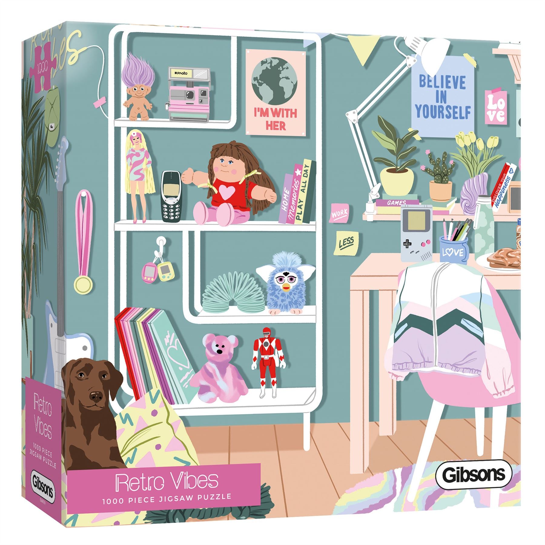 Retro Vibes White Logo 1000 Piece Jigsaw Puzzle box