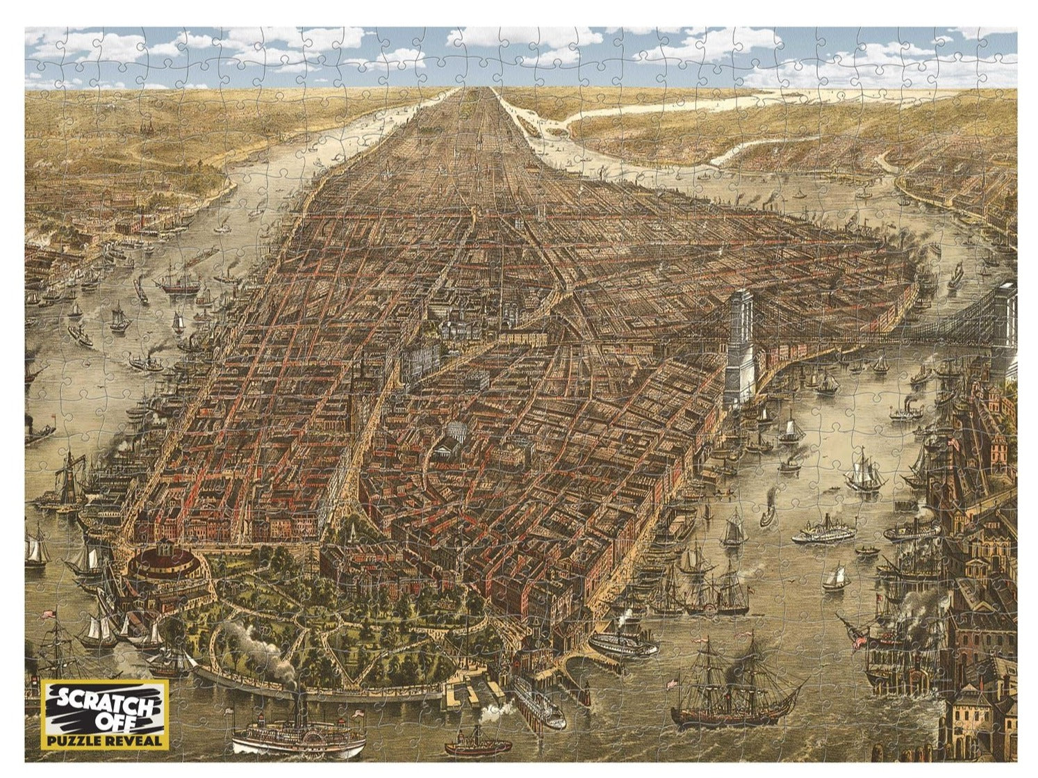 New York Scratch Off 500 Piece Jigsaw Puzzle old New York