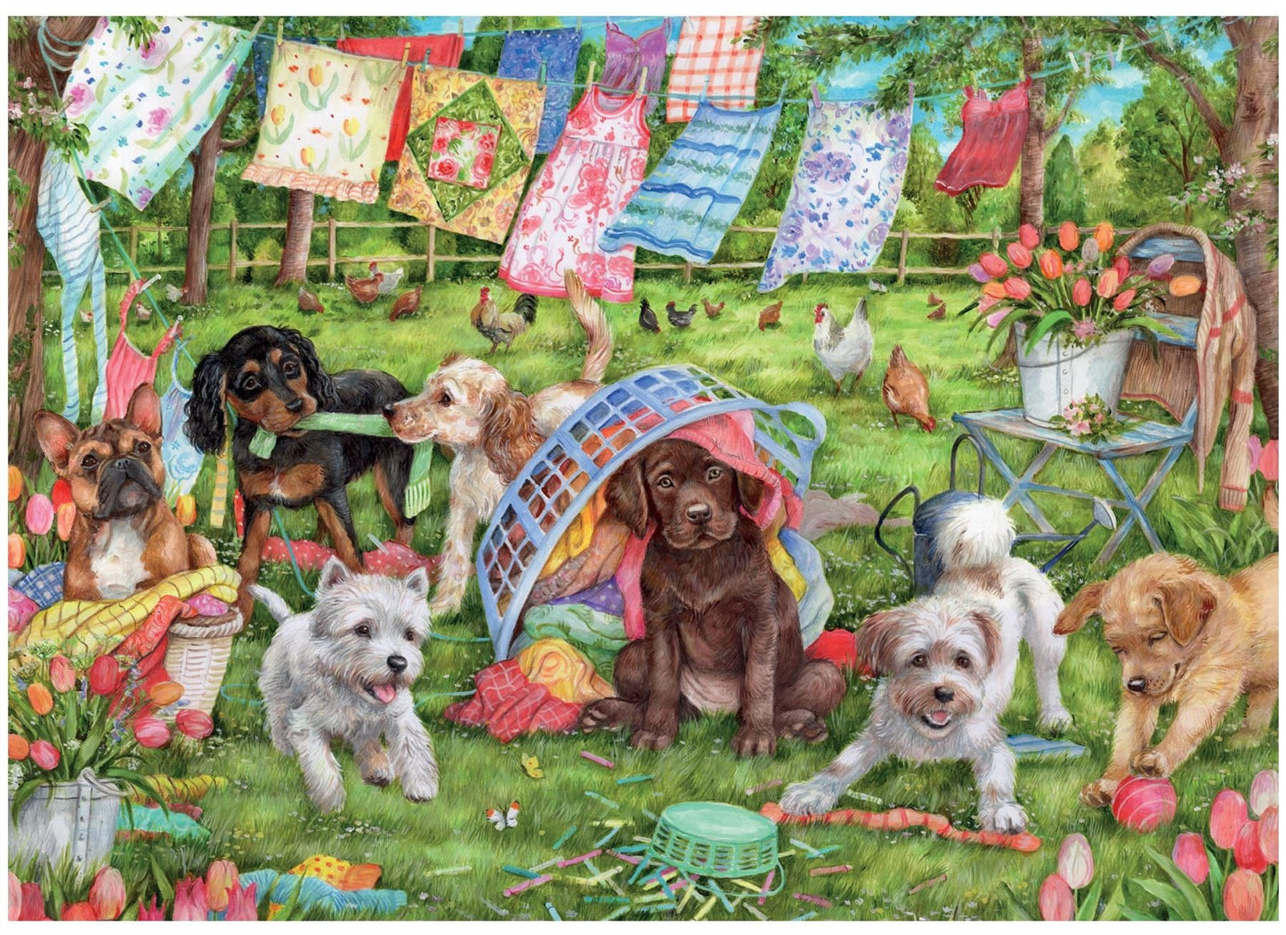 Puppies in the Garden 1000 Piece Jigsaw Puzzle