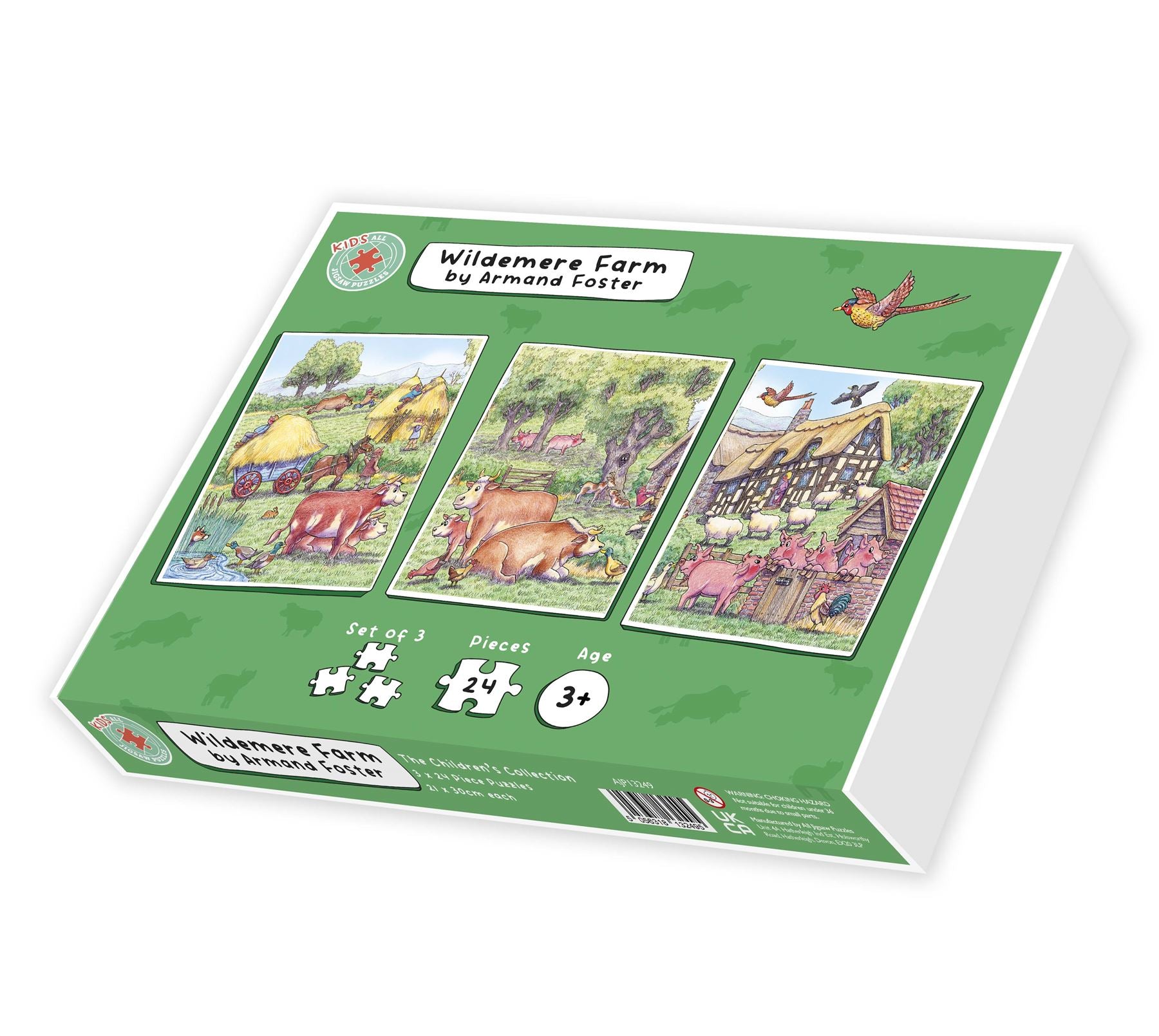 Wildermere Farm - Armand Foster 3 x 24 Piece Kids Jigsaw Puzzle box