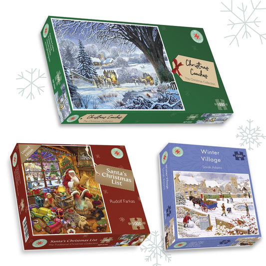 Traditional Christmas 3 x 1000 Piece Jigsaw Set