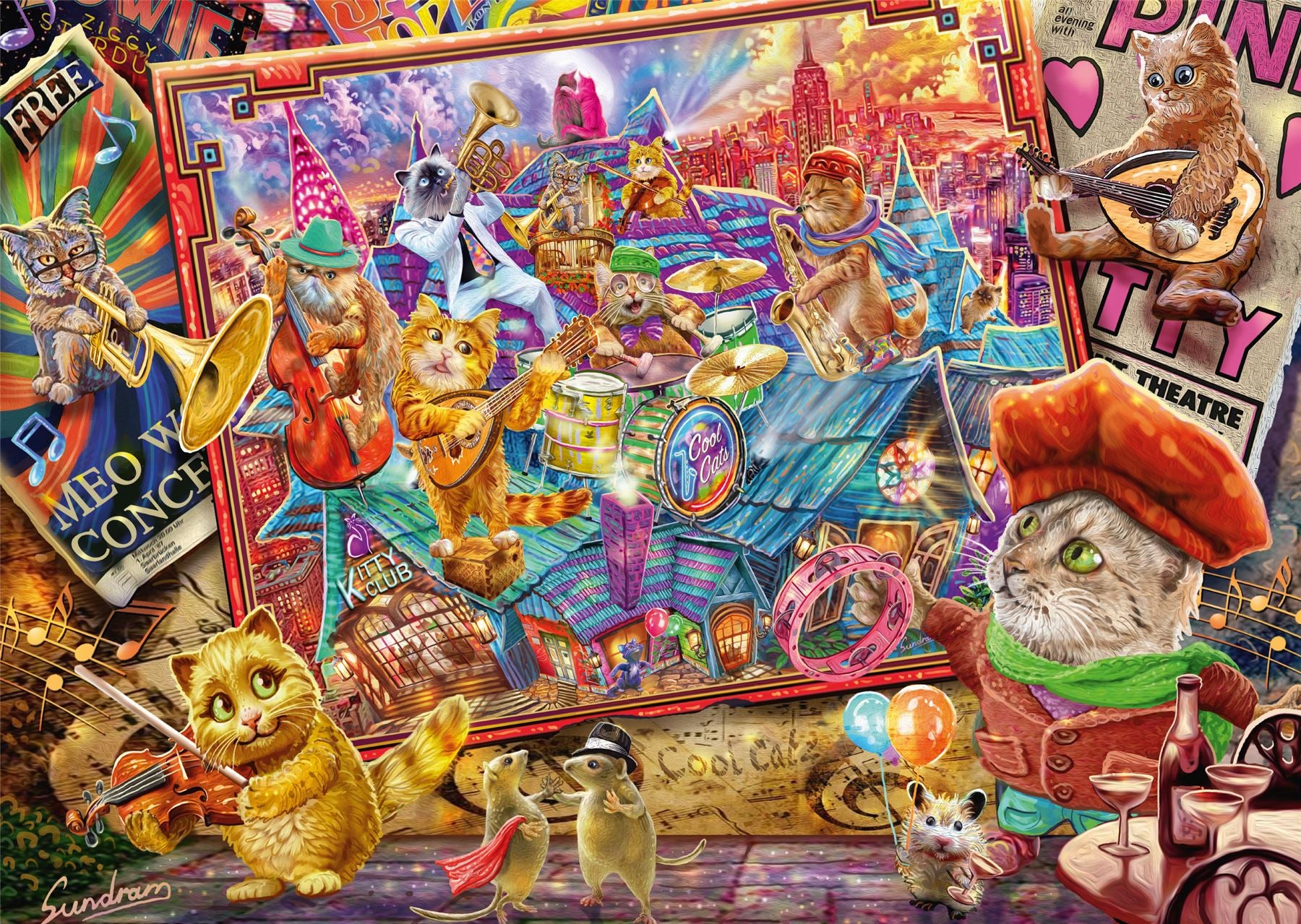 Cat Mania by Steve Sundram 1000 Piece Schmidt Puzzle