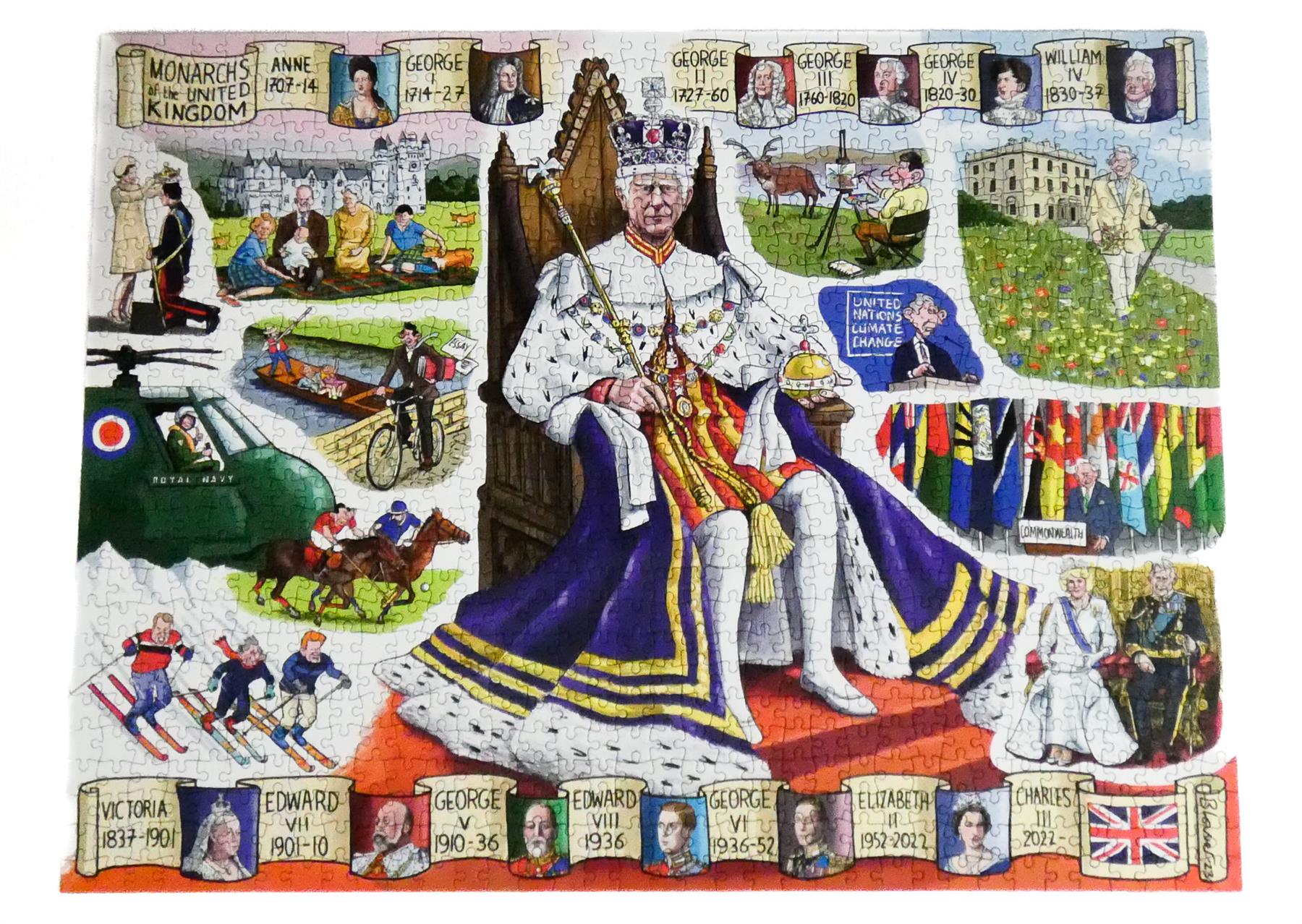 King Charles III Coronation According to Blower 1000 Piece Jigsaw Puzzle