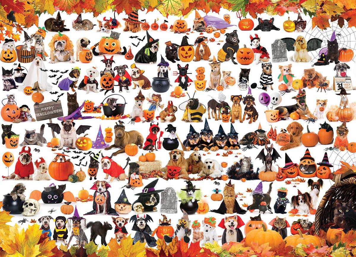 Halloween Puppies and Kittens 1000 Piece Jigsaw Puzzle