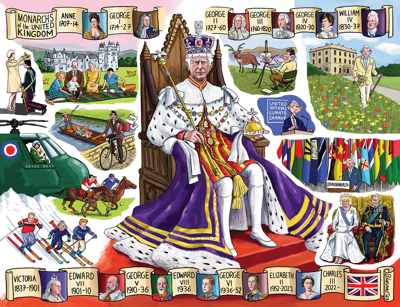 King Charles III Coronation According to Blower 1000 Piece Jigsaw Puzzle