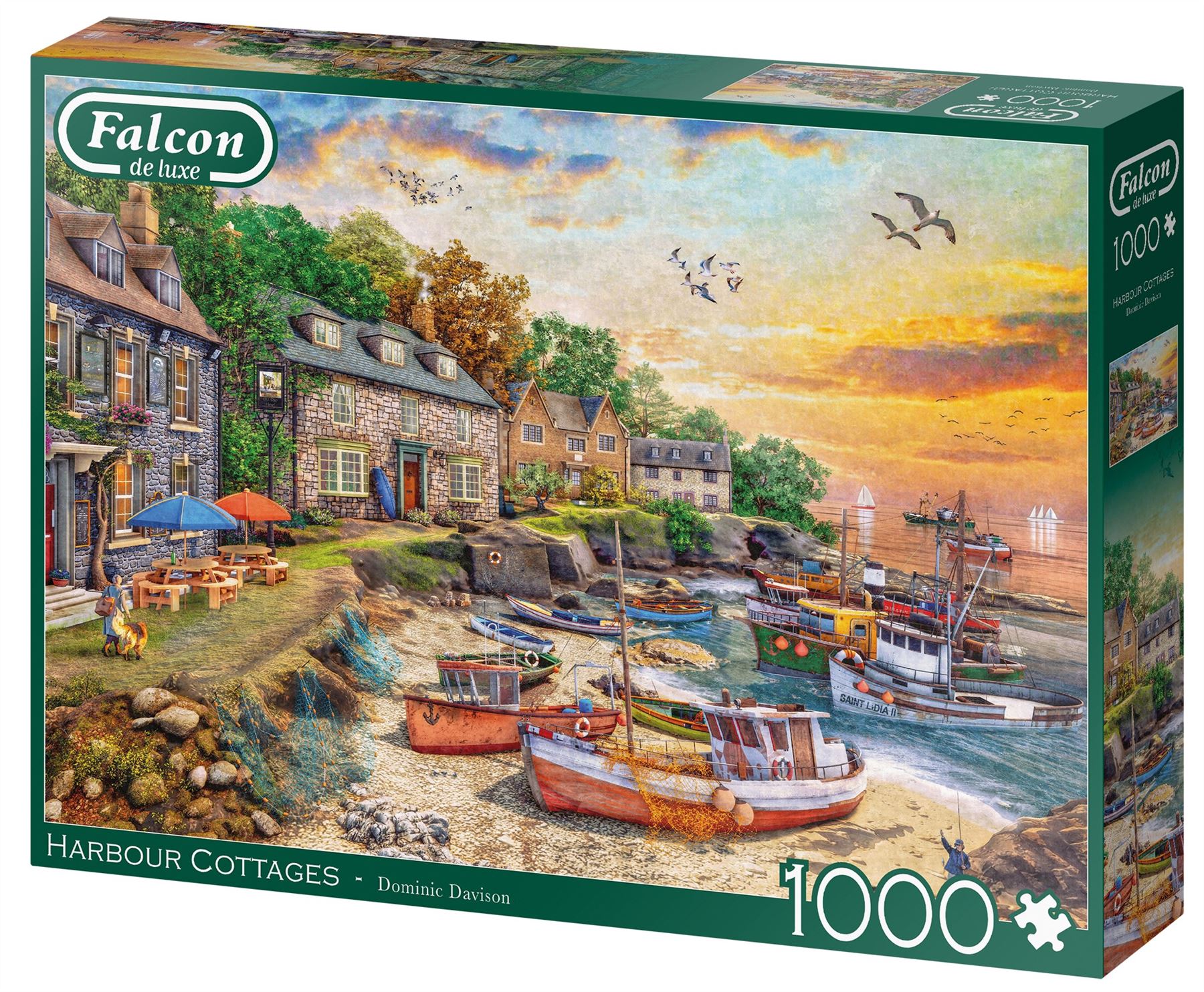 Harbour Cottages 1000 Piece Jigsaw Puzzle box 2