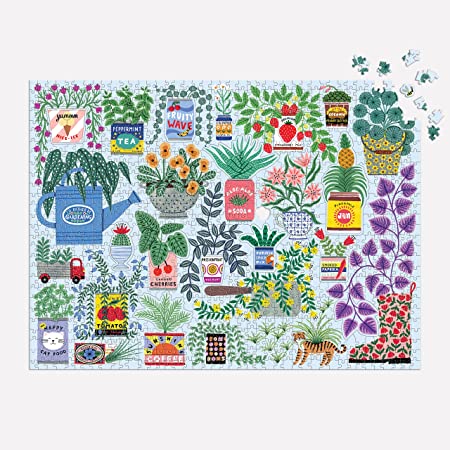Planter Perfection 1000 Piece Jigsaw Puzzle with Shaped Pieces - Full Puzzle with Whimsies