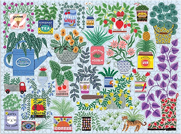 Planter Perfection 1000 Piece Jigsaw Puzzle with Shaped Pieces  - Full puzzle image