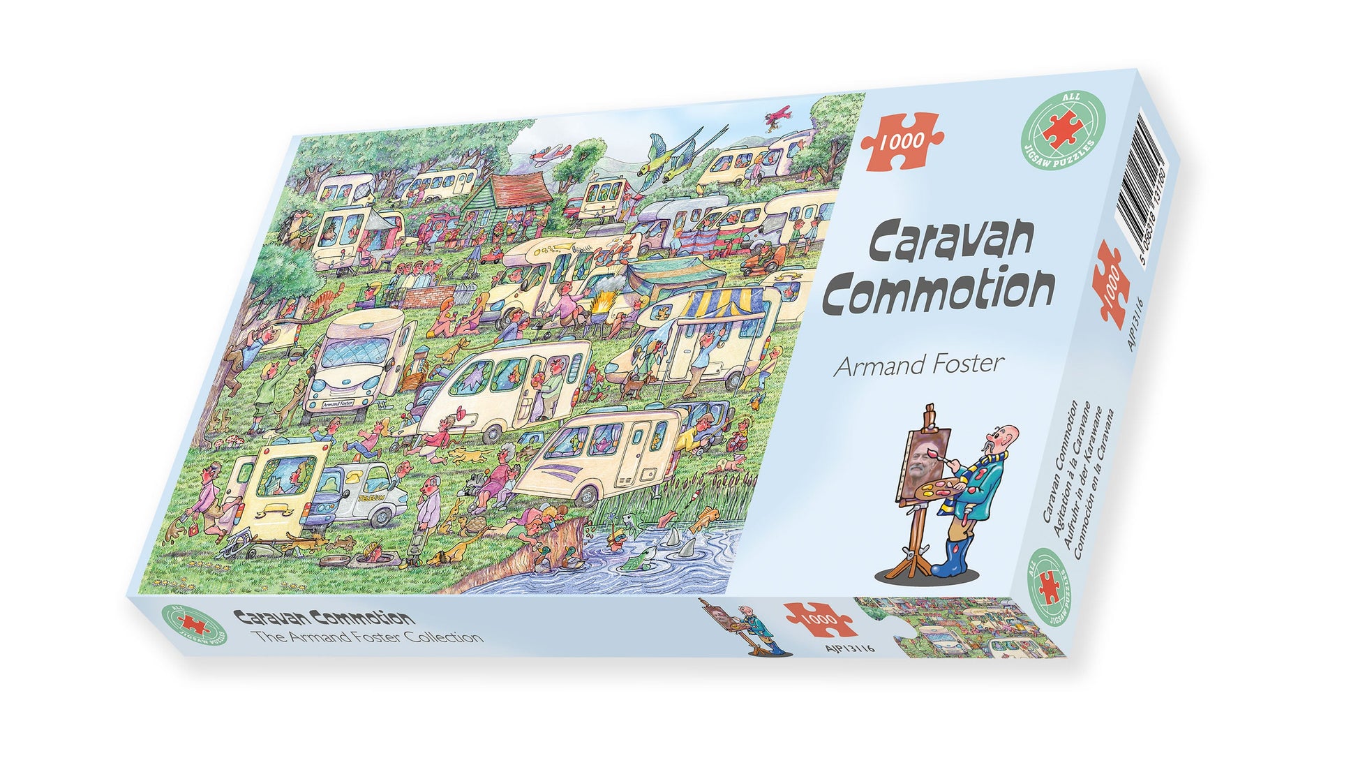 Caravan Commotion 1000 Piece Jigsaw Puzzle box