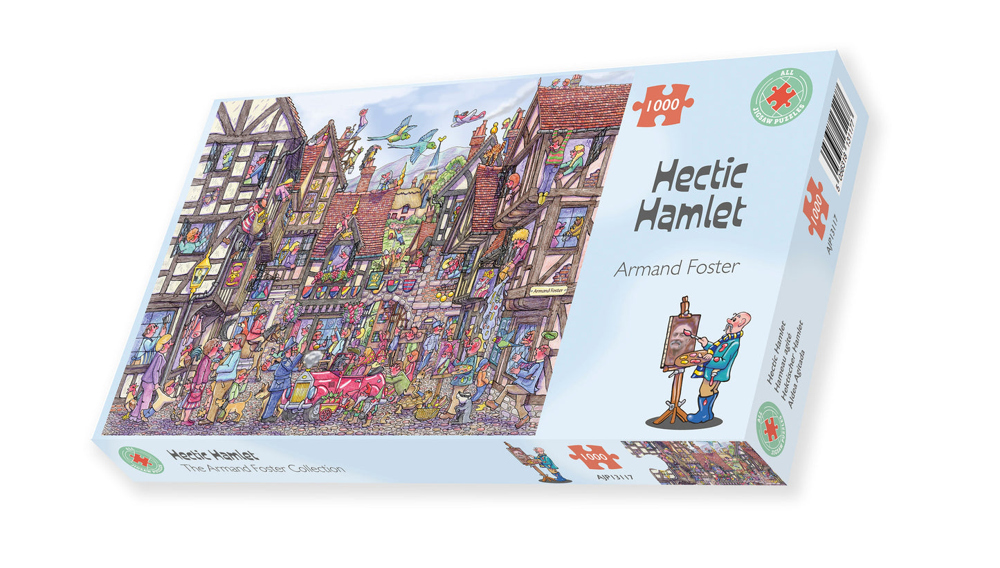 Hectic Hamlet 1000 Piece Jigsaw Puzzle box