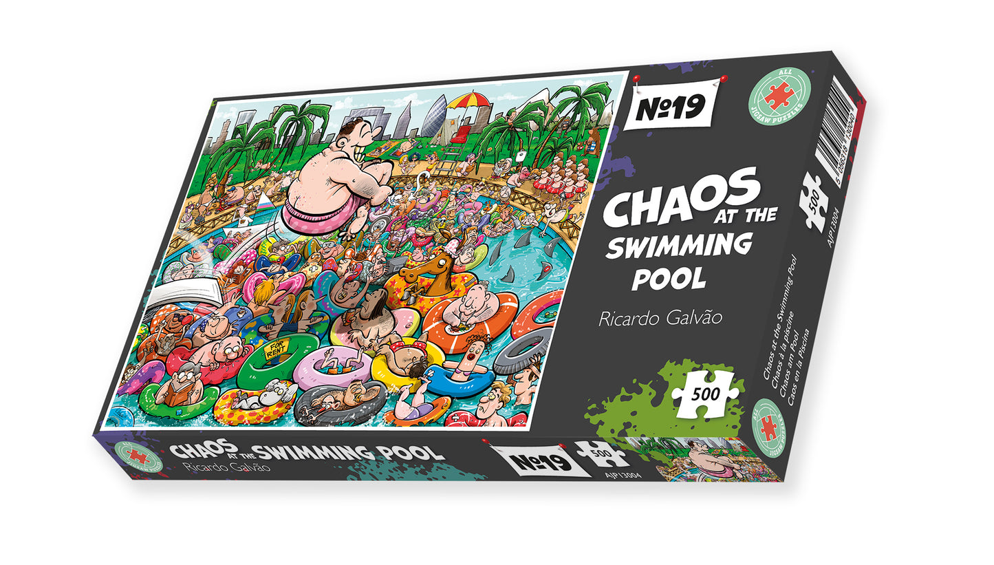 Chaos at the Swimming Pool - No.19 500 Piece Jigsaw Puzzle