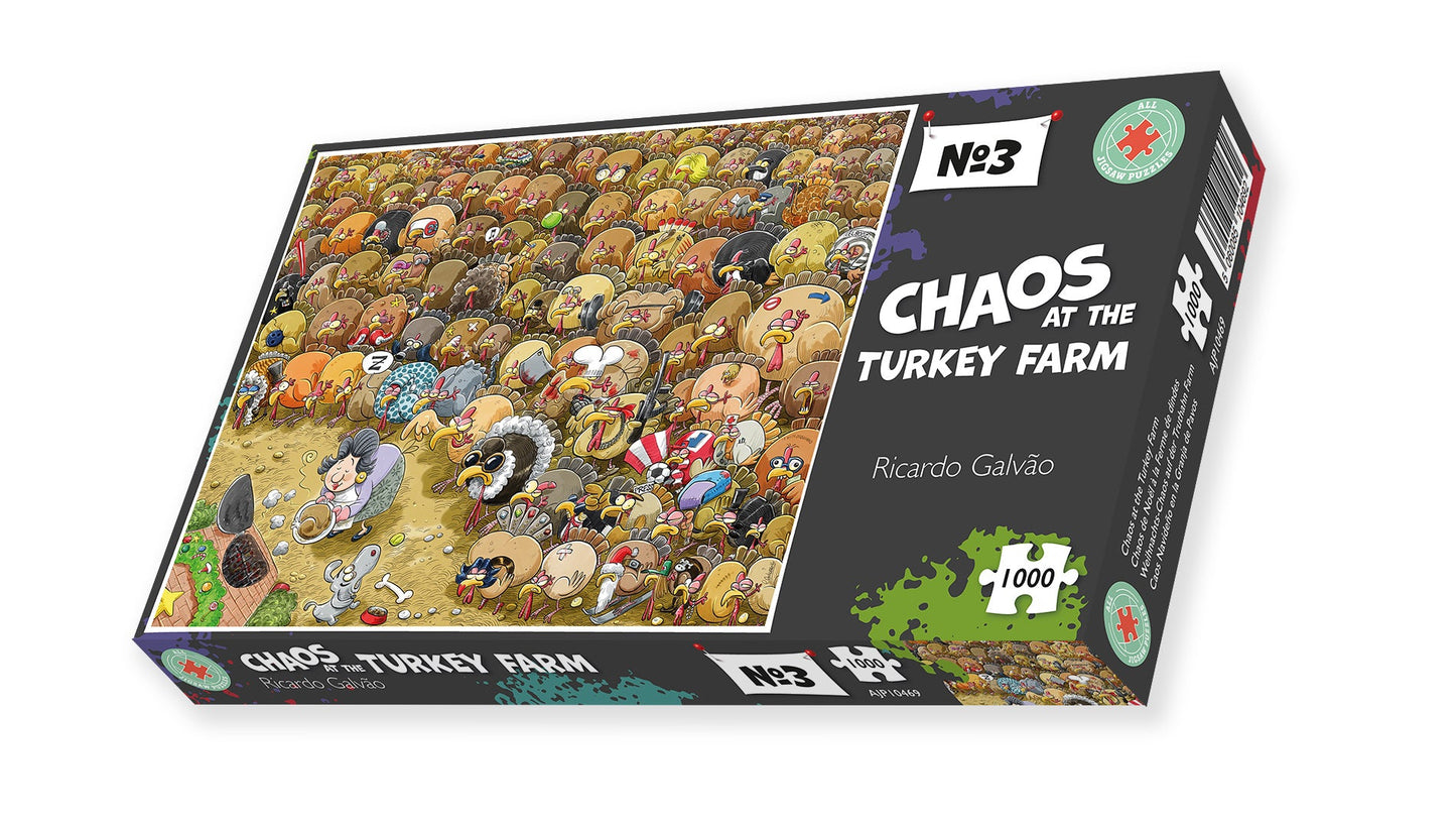 Christmas Chaos at Turkey Farm - No.3 1000 Piece Jigsaw Puzzle