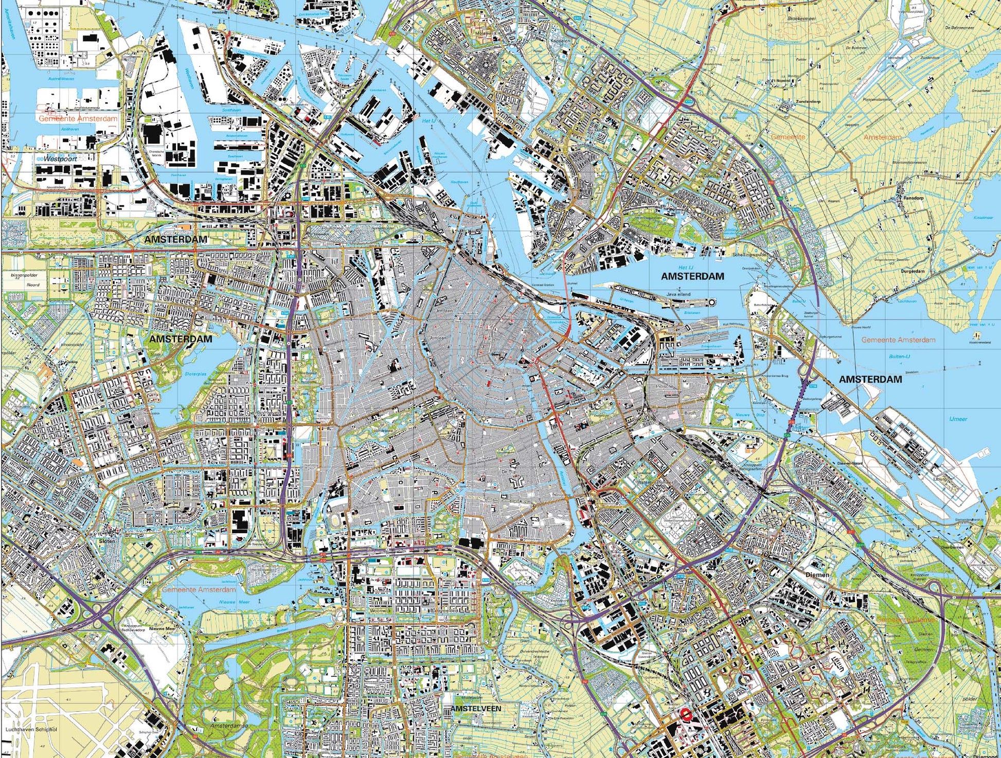 Amsterdam City Map 1000 Piece Jigsaw Puzzle