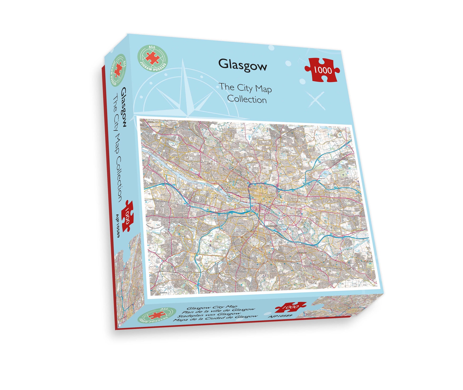 Glasgow City Map 1000 Piece Jigsaw Puzzle box