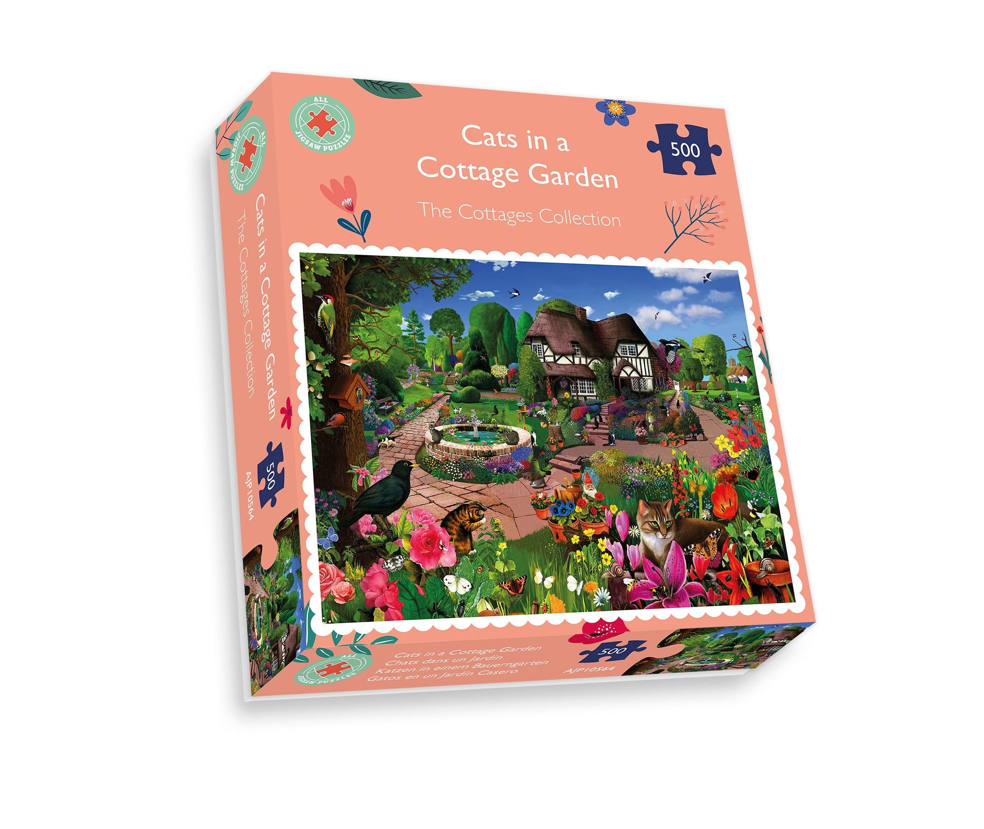 Cats in a Cottage Garden 500 Piece Jigsaw Puzzles