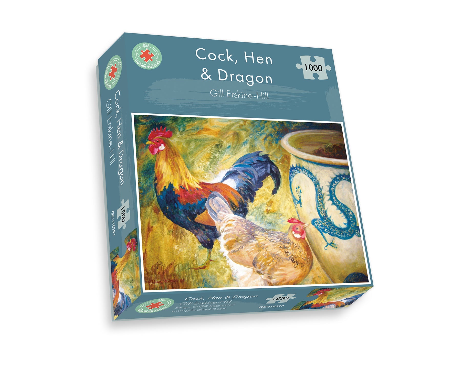 Cockerel, Hen & Dragon, 1000 Piece Jigsaw Puzzle