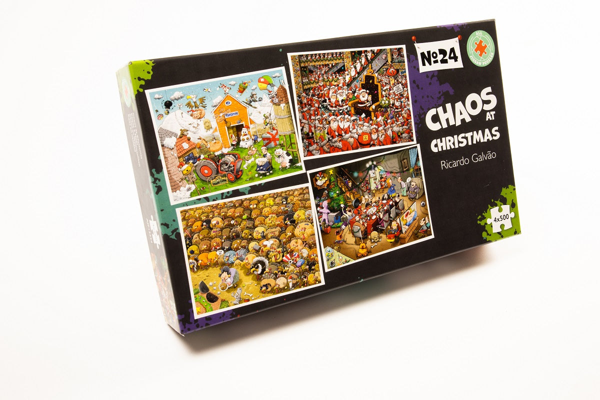 Chaos Christmas 4 x 500 Piece Jigsaw puzzle Set