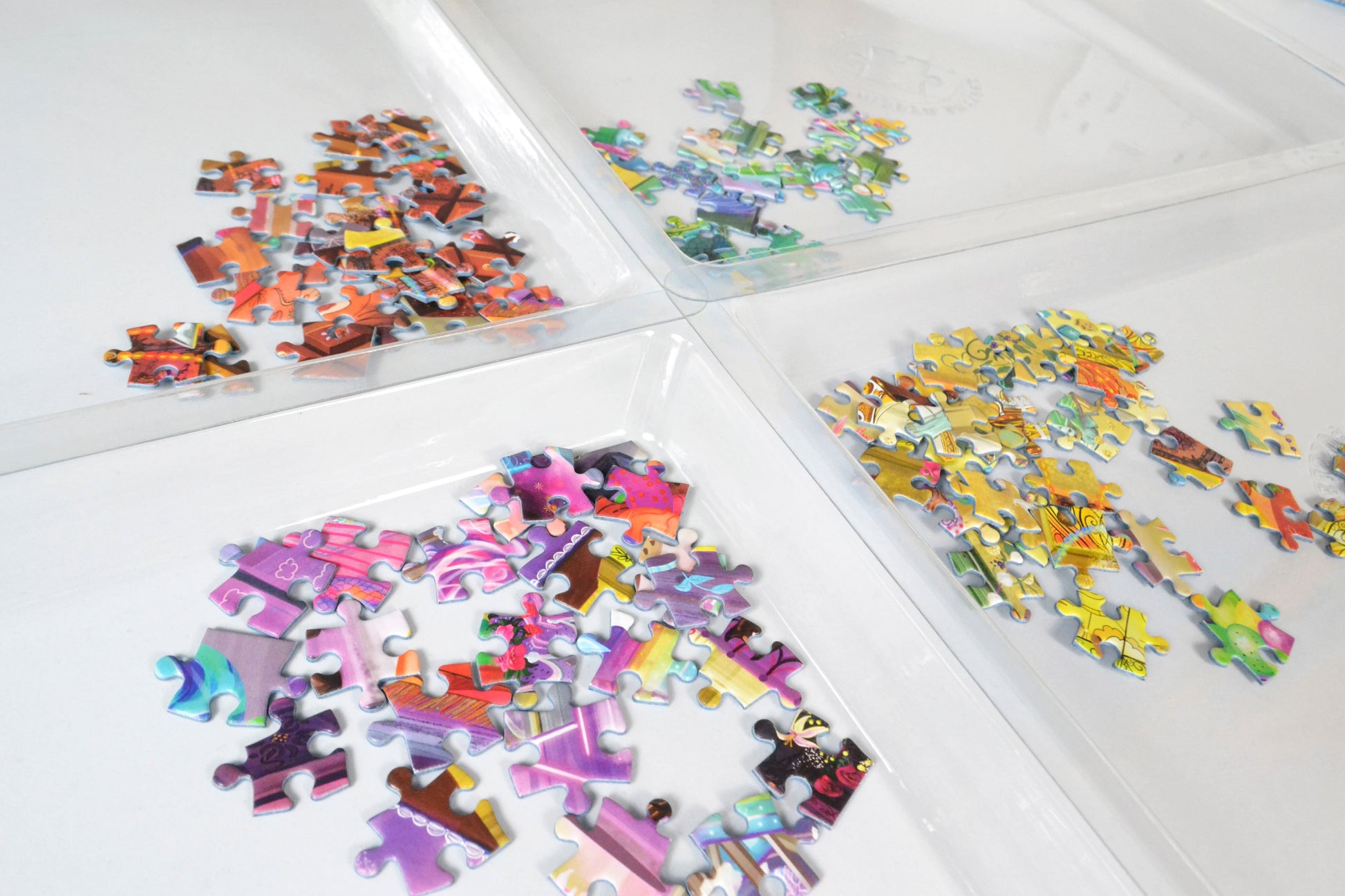 Jigitz Jigsaw Puzzle Sorter Trays 7.9 x 7.9 - 6PK Plastic Puzzle Organizer  Trays in Green