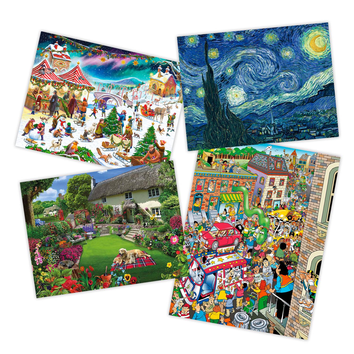 AJP Puzllers' 4 x 1000 Piece Jigsaw Puzzle Set