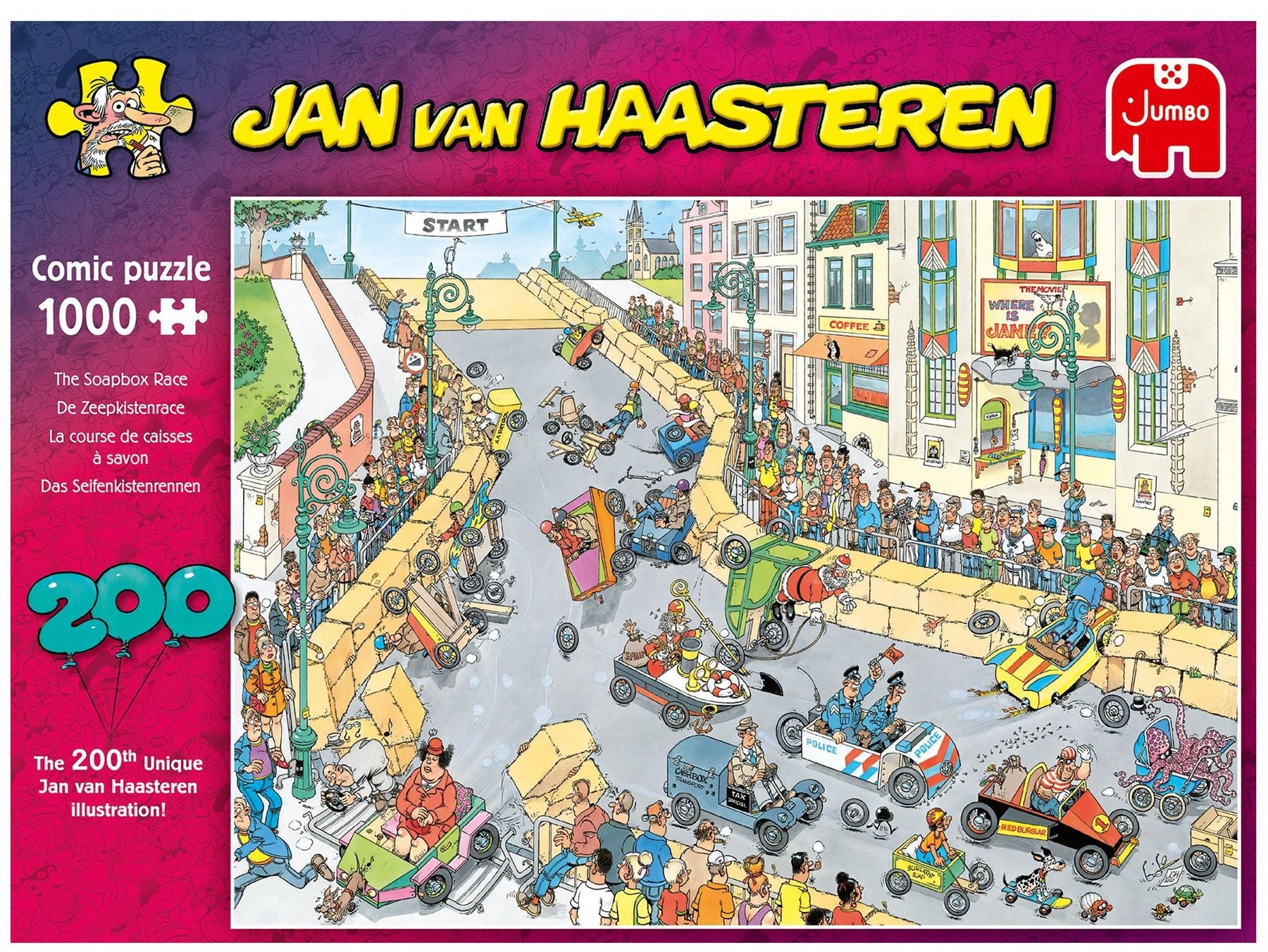 The Soapbox Race- Jan Van Haasteren 1000 Piece Jigsaw Puzzle box