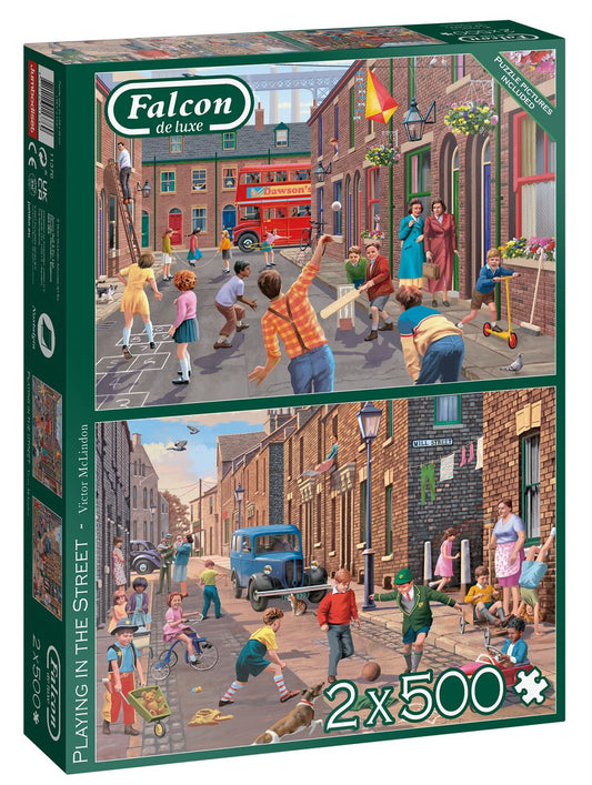 Playing in the Street 2 x 500 Piece Jigsaw Puzzle box