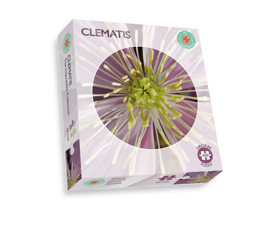 Clematis Circular Impuzzible 400 Piece Jigsaw Puzzle box
