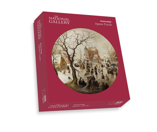 A Winter Scene with Skaters near a Castle - National Gallery 400 Piece Circular Jigsaw Puzzle