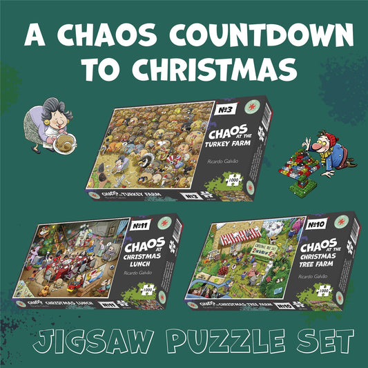 Chaos Countdown To Christmas 3 x 1000 Piece Jigsaw Puzzle Set 1