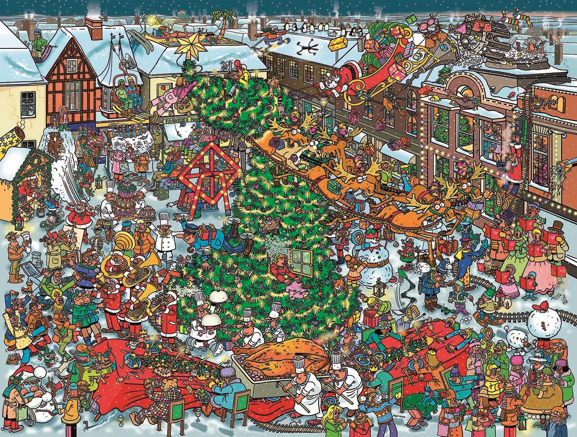 Bart Slyp Christmas Street 500 or 1000 Piece Jigsaw Puzzle