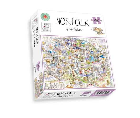 Map of Norfolk - Tim Bulmer 1000 Piece Jigsaw Puzzle box