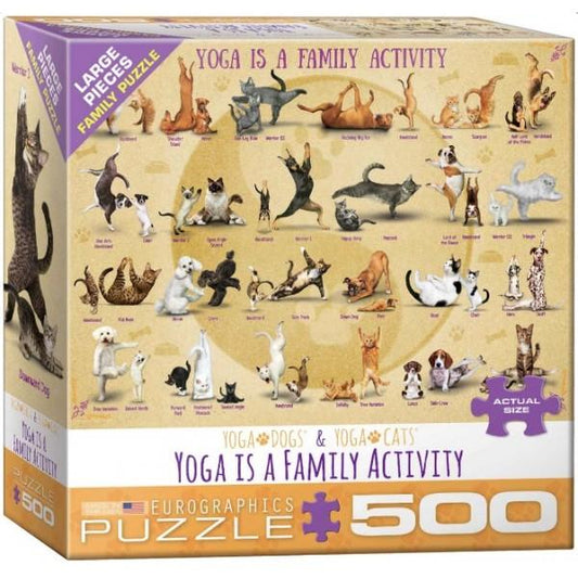 Yoga is a Family Activity 500 Large Piece Jigsaw Puzzle