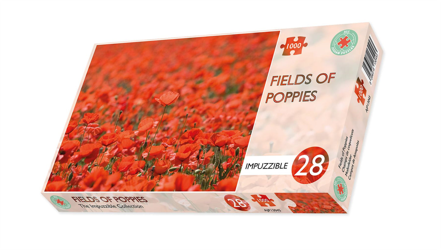 Fields of Poppies - Impuzzible No. 28 - 1000 Piece Jigsaw Puzzle