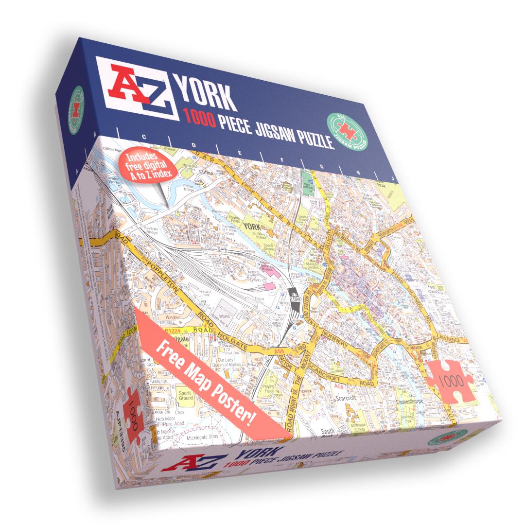 A to Z Map of  York 1000 Piece Jigsaw
