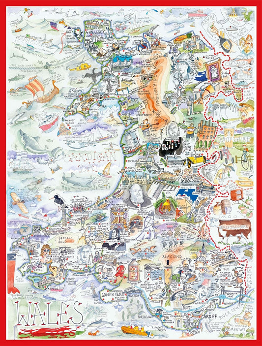 Tim Bulmer 300 Piece Map of Wales/Cymru Wooden Jigsaw Puzzle