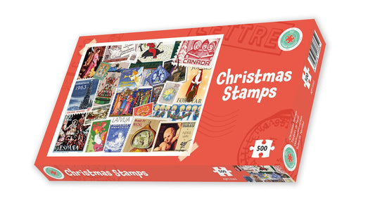 Christmas Stamps from Around the World 500 or 1000 Piece Jigsaw Puzzle