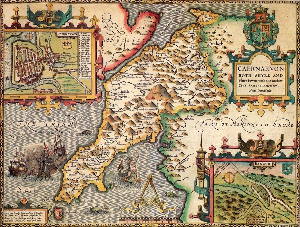 Caernarfonshire Historical Map 1000 Piece Jigsaw Puzzle (1610) - All Jigsaw Puzzles UK
 - 1