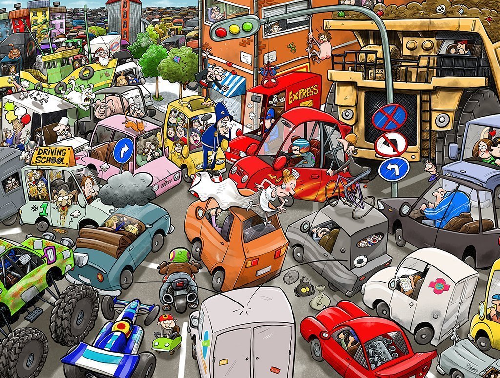 Jigsaw Puzzle - Chaos On The Road 1000 Or 500 Piece Jigsaw Puzzle