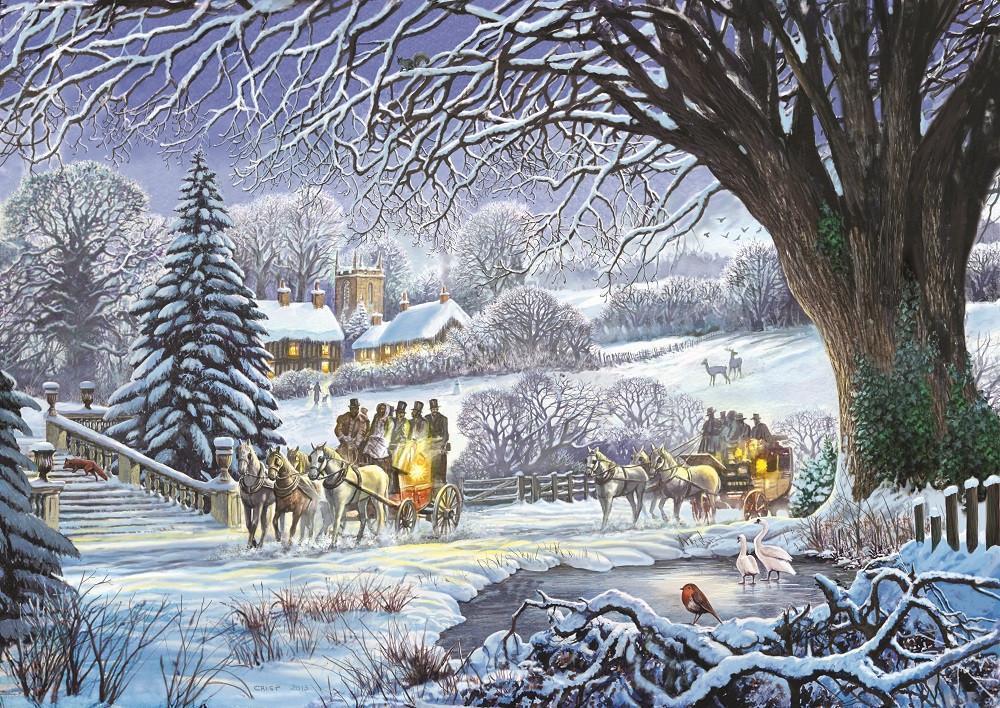 Jigsaw Puzzle - Christmas Coaches By Steve Crisp 1000 Or 500 Piece Jigsaw Puzzle