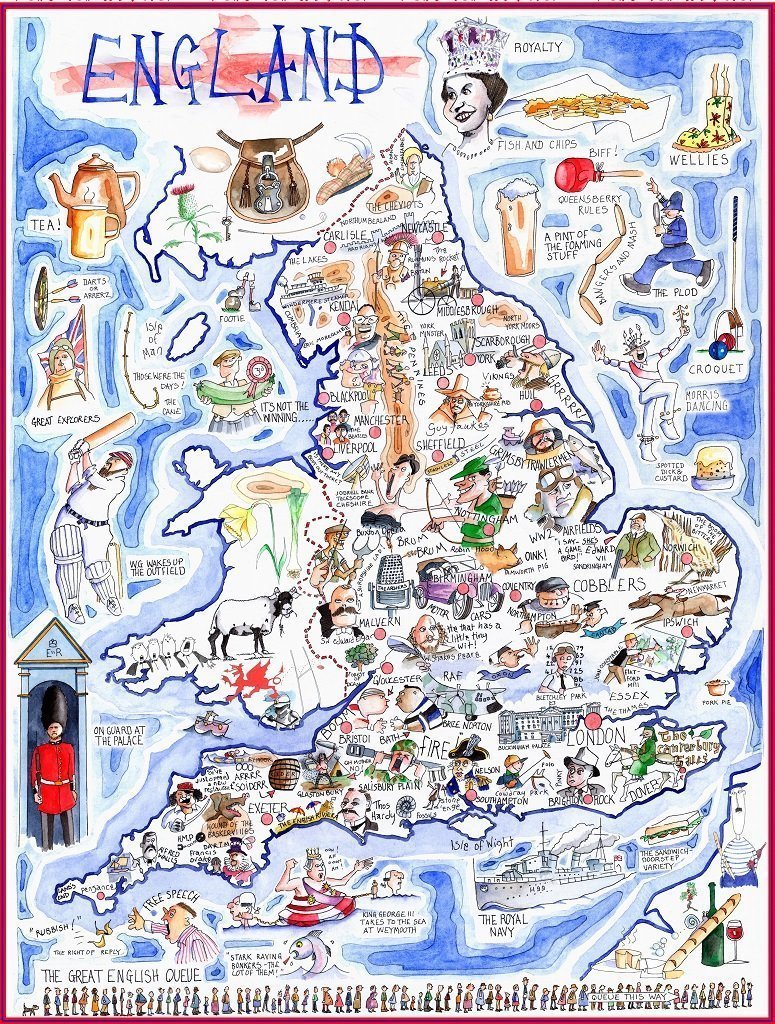 Jigsaw Puzzle - Comical Map Of England - Tim Bulmer 1000 Piece Jigsaw Puzzle
