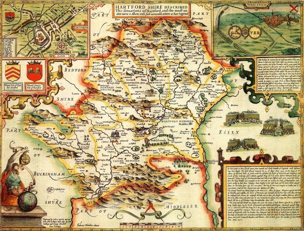 Hertfordshire Historical Map 1000 Piece Jigsaw Puzzle (1610) - All Jigsaw Puzzles UK
 - 1