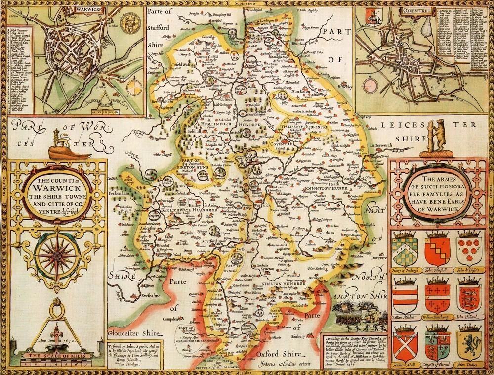 Warwickshire Historical Map 1000 Piece Jigsaw Puzzle (1610) - All Jigsaw Puzzles UK
 - 1